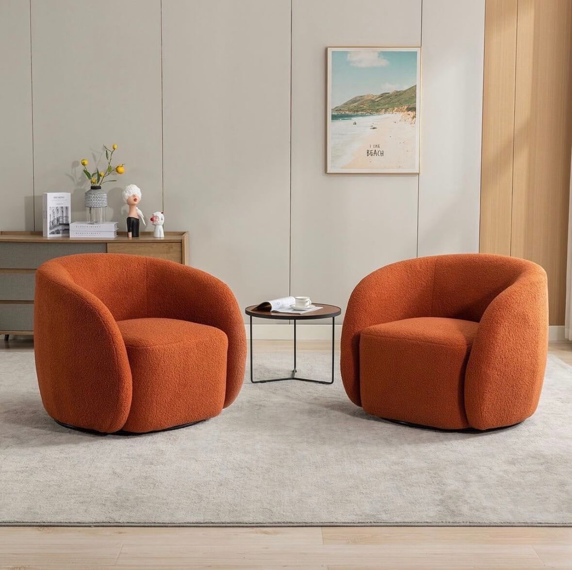 2 Fauteuils Design Bouclette Premium