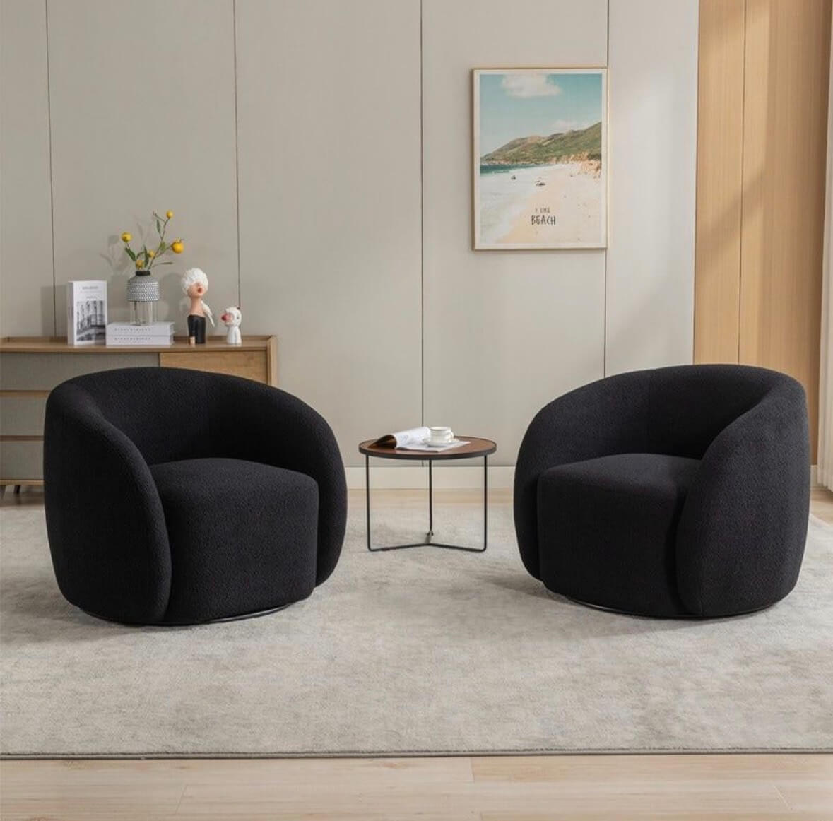 2 Fauteuils Design Bouclette Premium