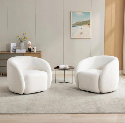 2 Fauteuils Design Bouclette Premium