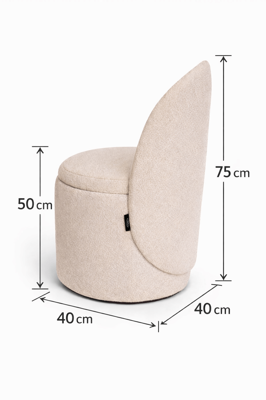 Chaise de rangement en bouclette